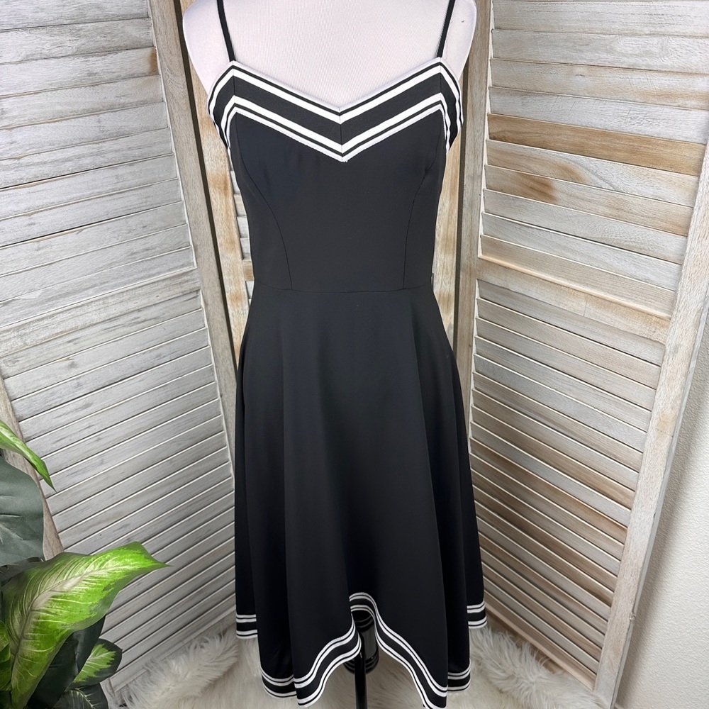 NWT Ted Baker London Kahmen Strappy Black & White Midi Dress Size 2